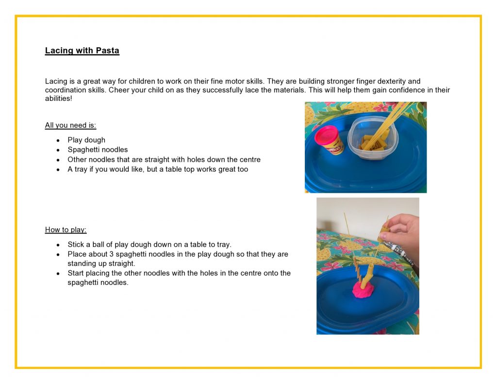 Page 1 text of lacing activity