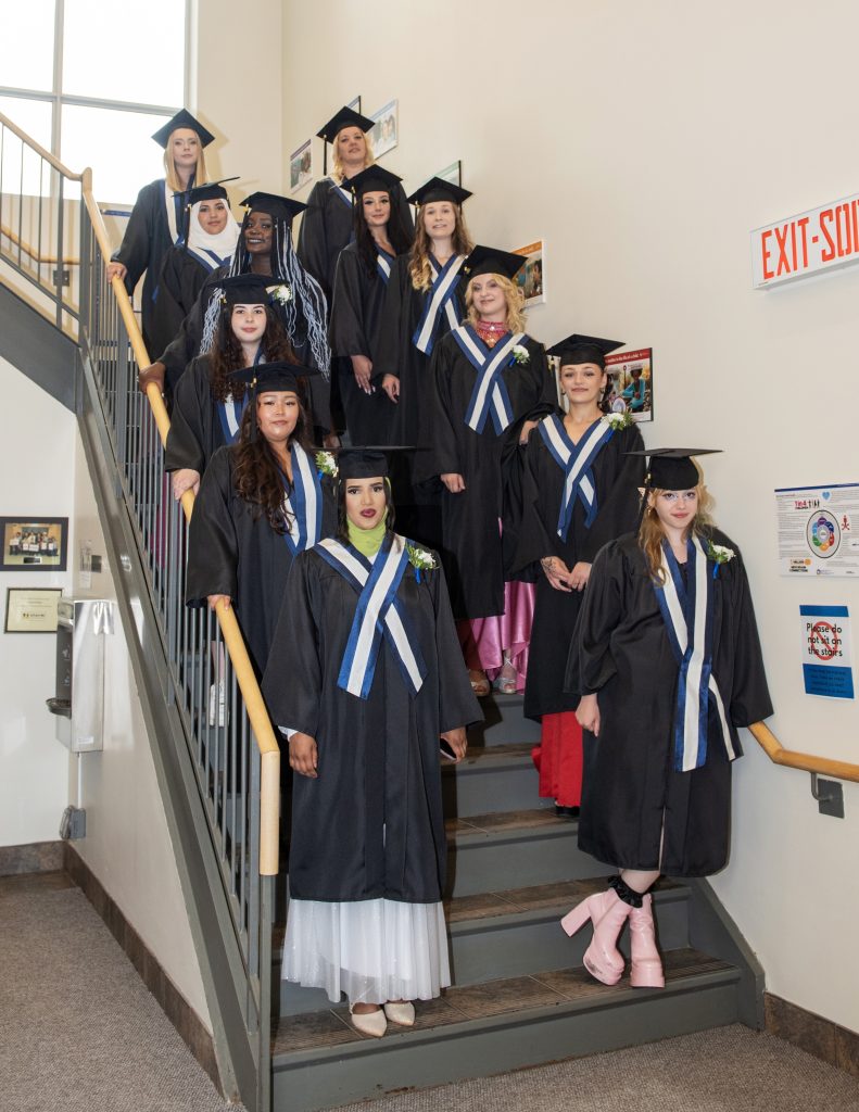 Youville Class of 2024 on the Stairs