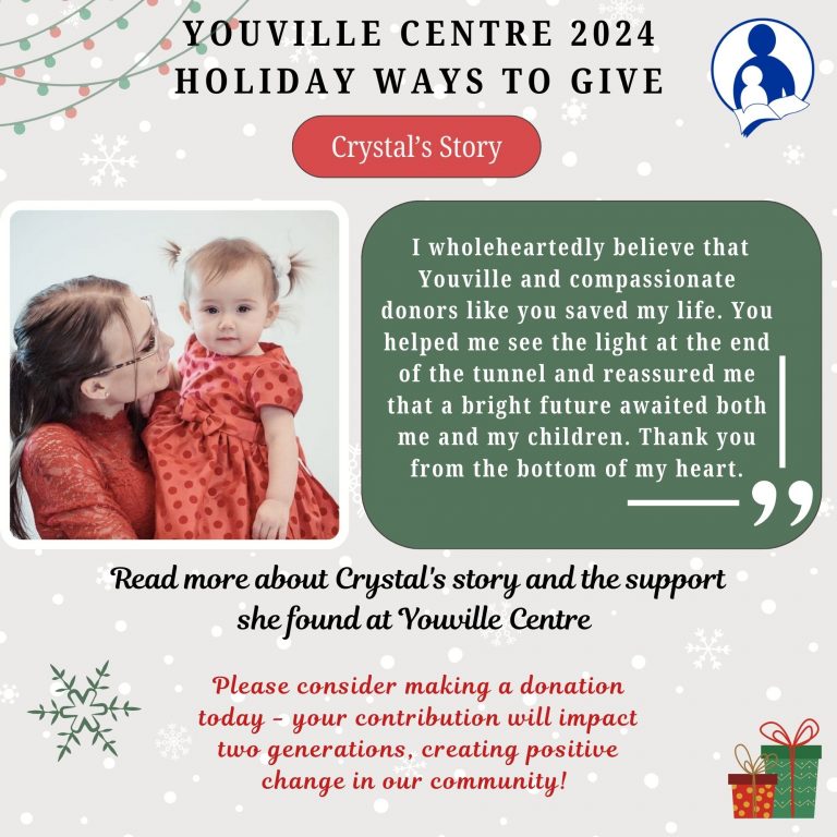 2024 Youville Holiday Ways to Give Client Story Graphic